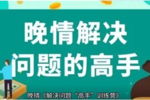 晚晴《解决问题“高手”训练营（完结）》百度云下载