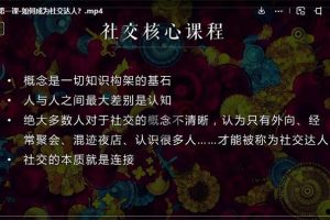 泽宇《如何成为顶级社交达人，拥有高价值人脉和社交圈》完结