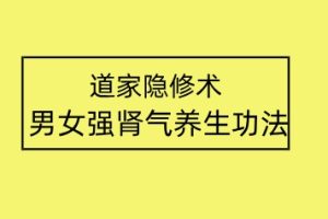 道家隐修术男女强肾气养生功法